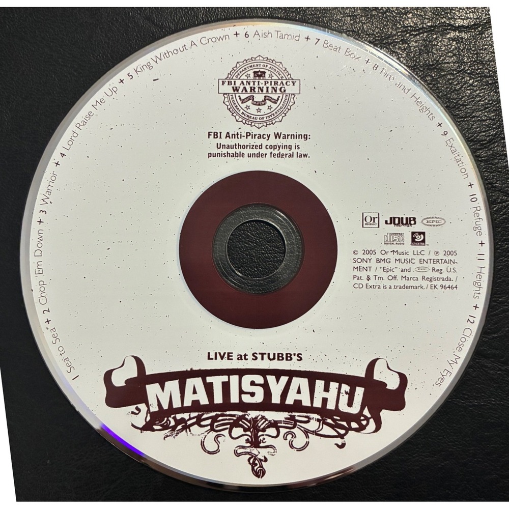Matisyahu Live at Stubb's CD 2005 Reggae Rock EK 96464 Disc Only